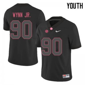 NCAA Youth Alabama Crimson Tide #90 Stephon Wynn Jr. Stitched College 2018 Nike Authentic Black Football Jersey LS17C37BO